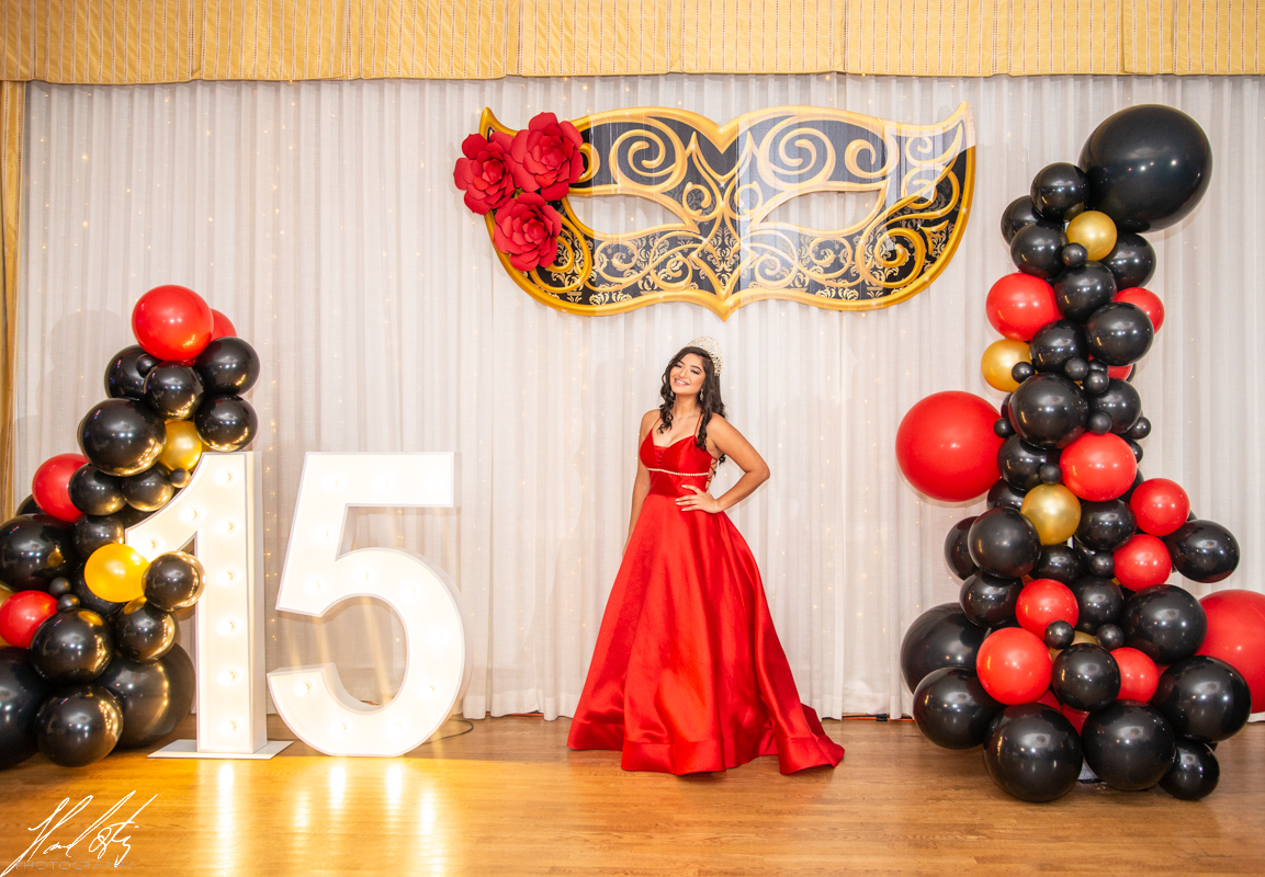 red and black sweet 16 themes